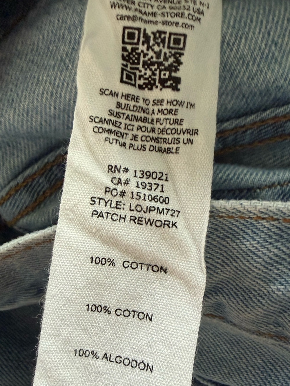 FRAME Le Original Straight Leg Jeans Patch Rework Denim Distressed Women’s 26 - Picture 11 of 11